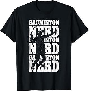 Badminton Nerd Silhouette Shuttlecock Player T-Shirt
