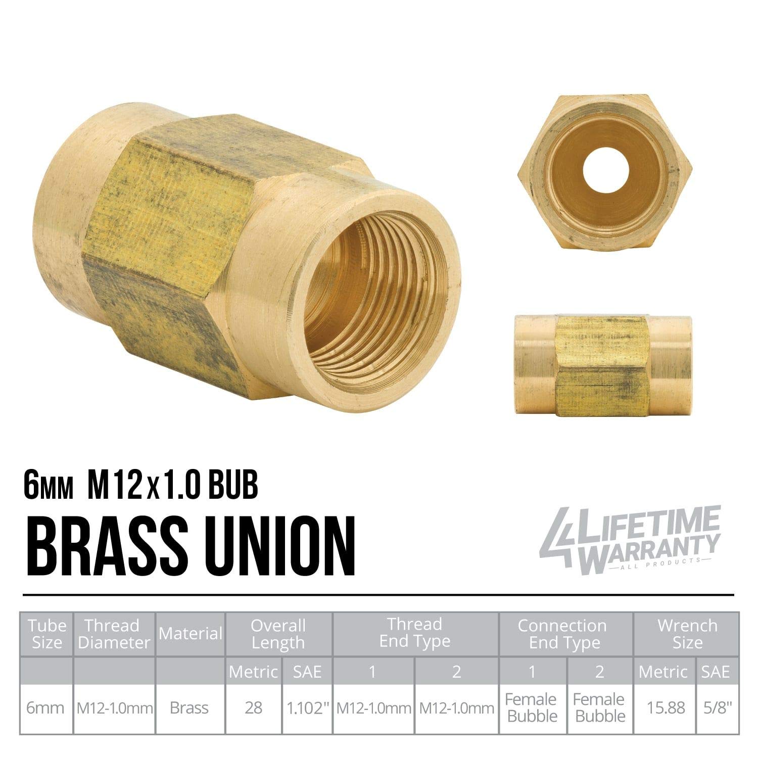 Brass Brake Line Unions Metric 12 X Bubble 6mm , 55 OFF