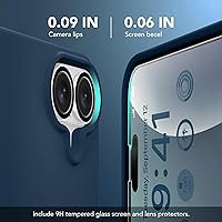 Vista 1015 de GONEZ Funda de silicona para iPhone 15 Pro Max, compatible con Magsafe, protector de cámara + protector de pantalla, forro de microfibra suave Negro