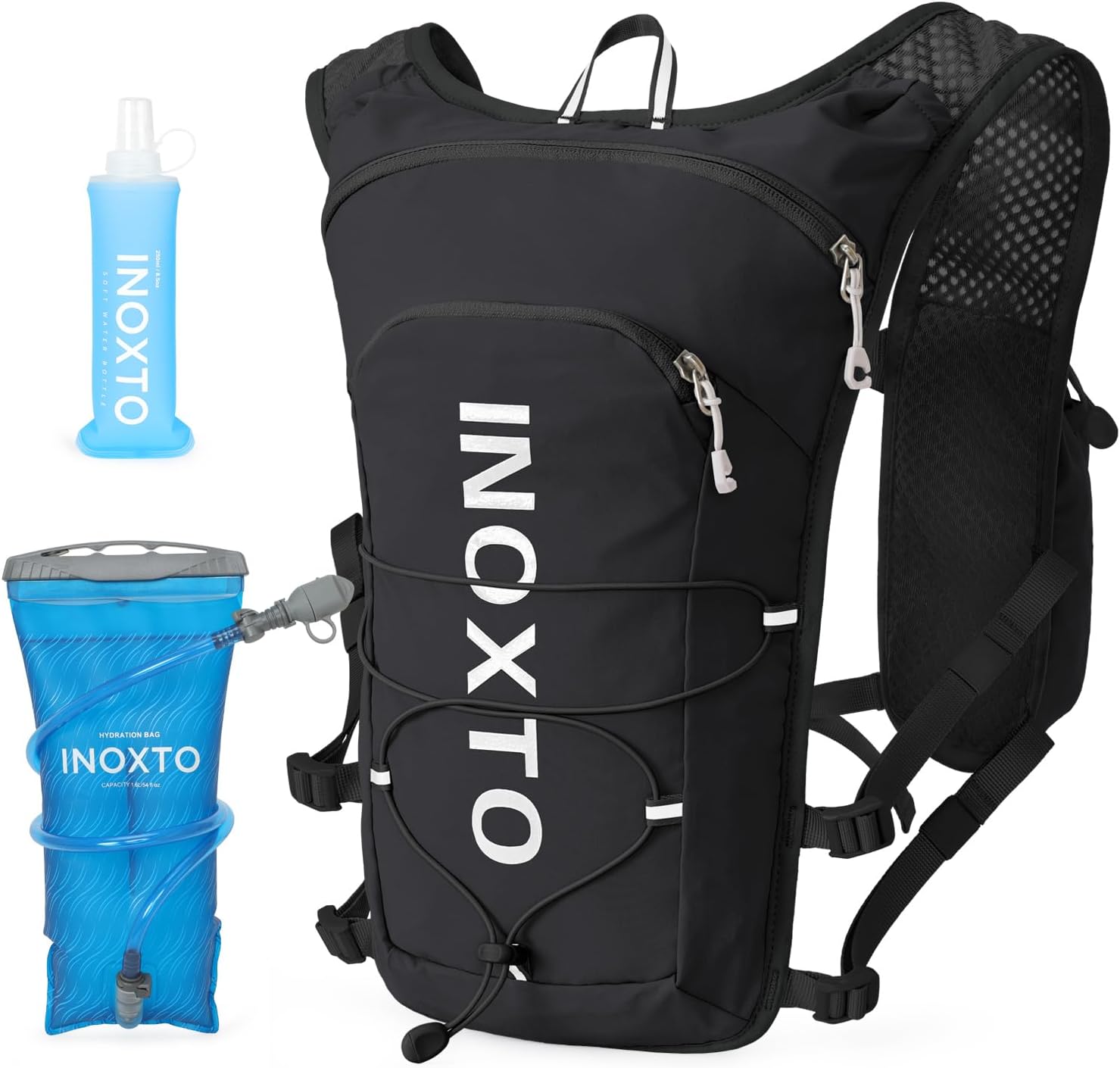INOXTO Running Hydration Vest Backpack,Lightweight Insulated Pack with 1.5L Water Bladder Bag Daypack for Hiking Trail Running Cycling Race Marathon for Women Men