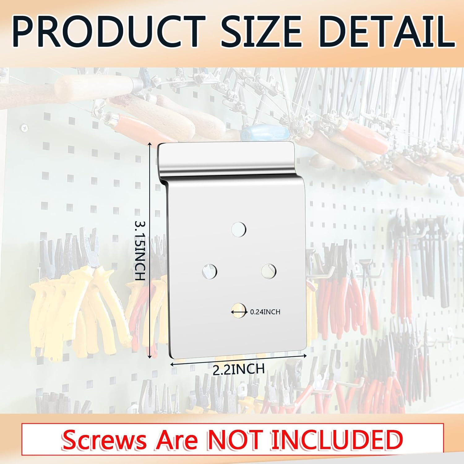 Pelopy 20 Pack Slatwall Metal Plate Mount Backplate Mounting Adapter to Make Items Slatwall Compatible Heavy Duty Steel Bracket with 4 Pre-Drilled Holes Backplate for Secure Display (Silver)