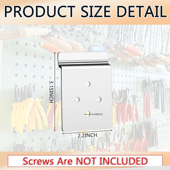 Pelopy 10 Pack Slatwall Metal Plate Mount Backplate Mounting Adapter to Make Items Slatwall Compatible Heavy Duty Steel Bracket with 4 Pre-Drilled Holes Backplate for Secure Display (Silver)