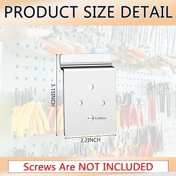 Pelopy 10 Pack Slatwall Metal Plate Mount Backplate Mounting Adapter to Make Items Slatwall Compatible Heavy Duty Steel Bracket with 4 Pre-Drilled Holes Backplate for Secure Display (Silver)