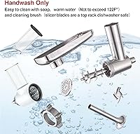 Vista 6 de Meat Grinder and Cheese Grater Attachment for KitchenAid Stand Mixer, Slicer Shredder & Meat Grinder with Sausage Stuffer, 2 Pcs for KitchenAid