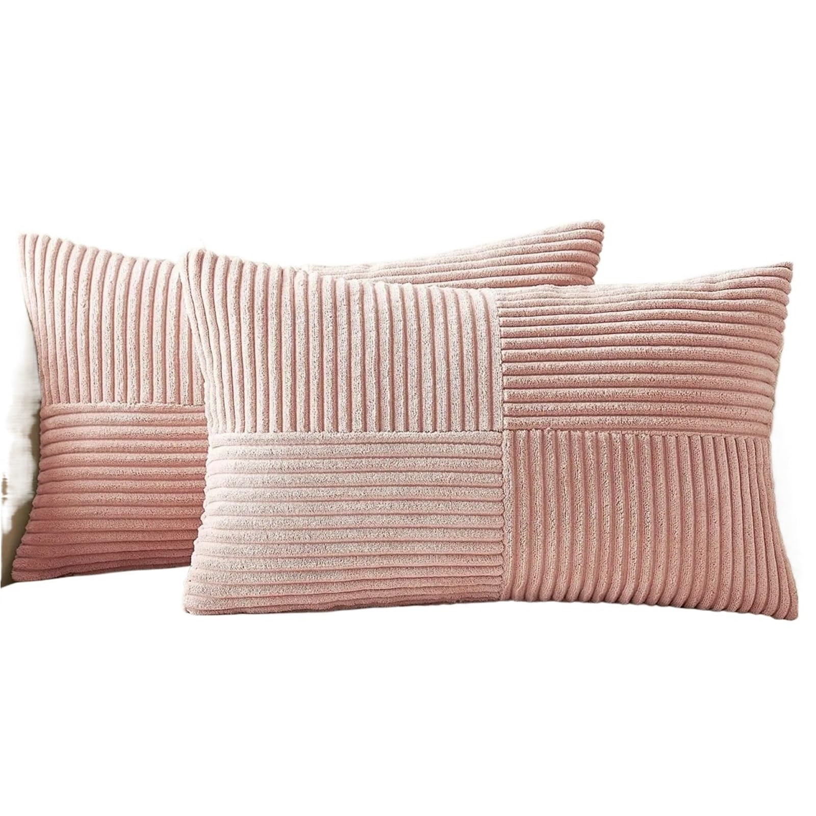 Housses de Coussin Velours Côtelé de Qualité Supérieure pour Lit et Canapé