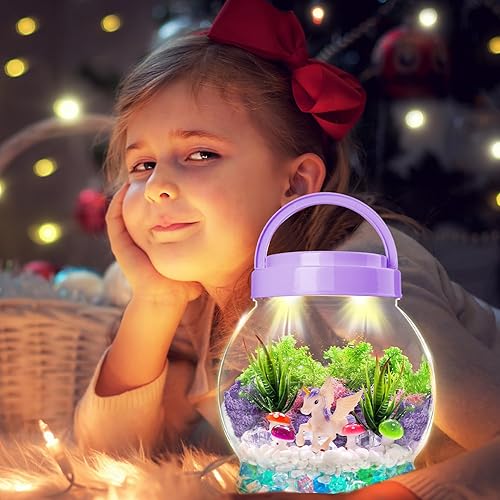 Miniatura 5 de Kit de terrario iluminado para niños, regalos para niñas, juguetes de bricolaje para niñas de 4, 5, 6, 7, 8 a 12 años, regalos de cumpleaños