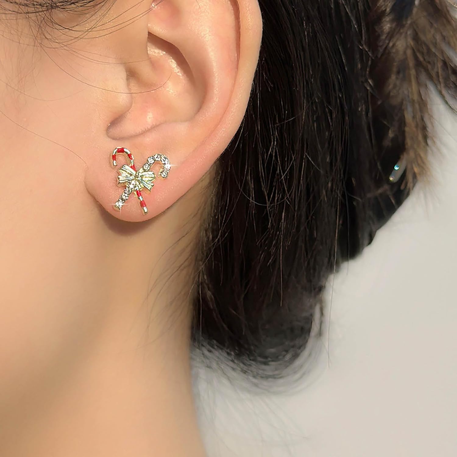 Andelaisi Boho Rhinestone Bow Earrings Gold Crystal Bow Stud Earrings Vintage Crystal Cz Earrings Tiny Cz Bow Knot Cute Earrings Jewelry for Women - Image 2