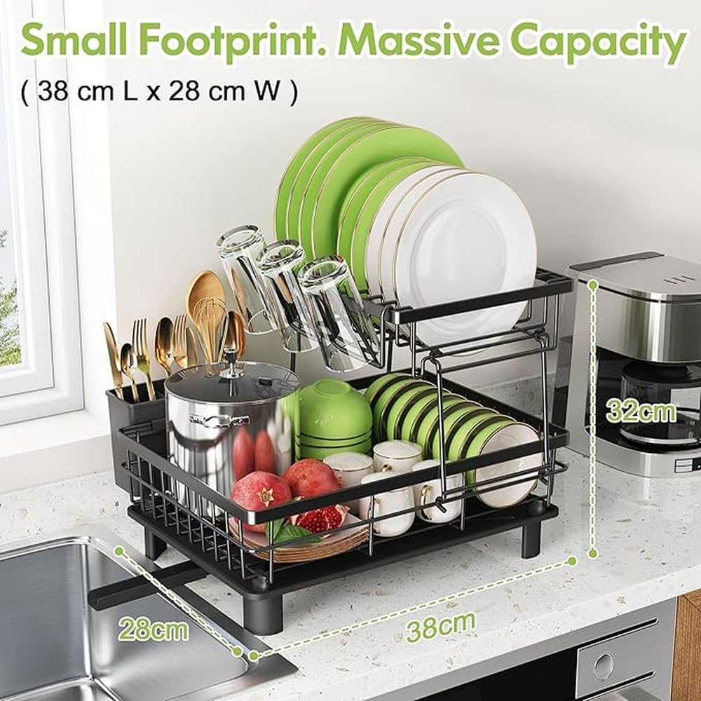 Escurridor de Platos de Cocina de Niveles de Acero Inoxidable para