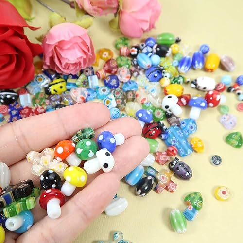 Miniatura 5 de TOAOB - 140 cuentas de cristal surtidas espaciadoras para manualidades, formas mixtas y colores, surtido de cuentas para pulseras, collares, joyería