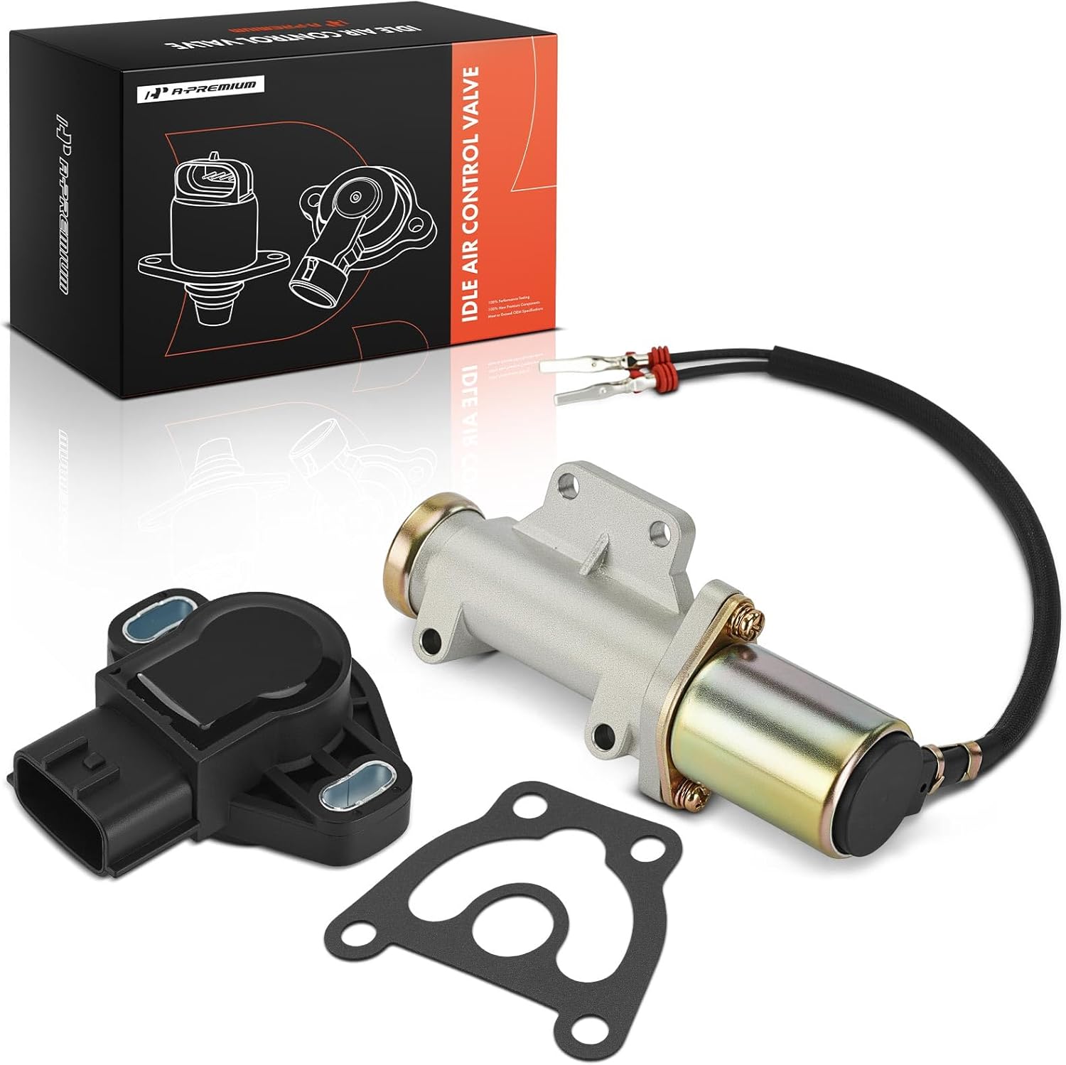 A-Premium Idle Air Control Valve IAC + Throttle Position Sensor TPS Compatible with Nissan Pickup 1995 1996, 2.4L