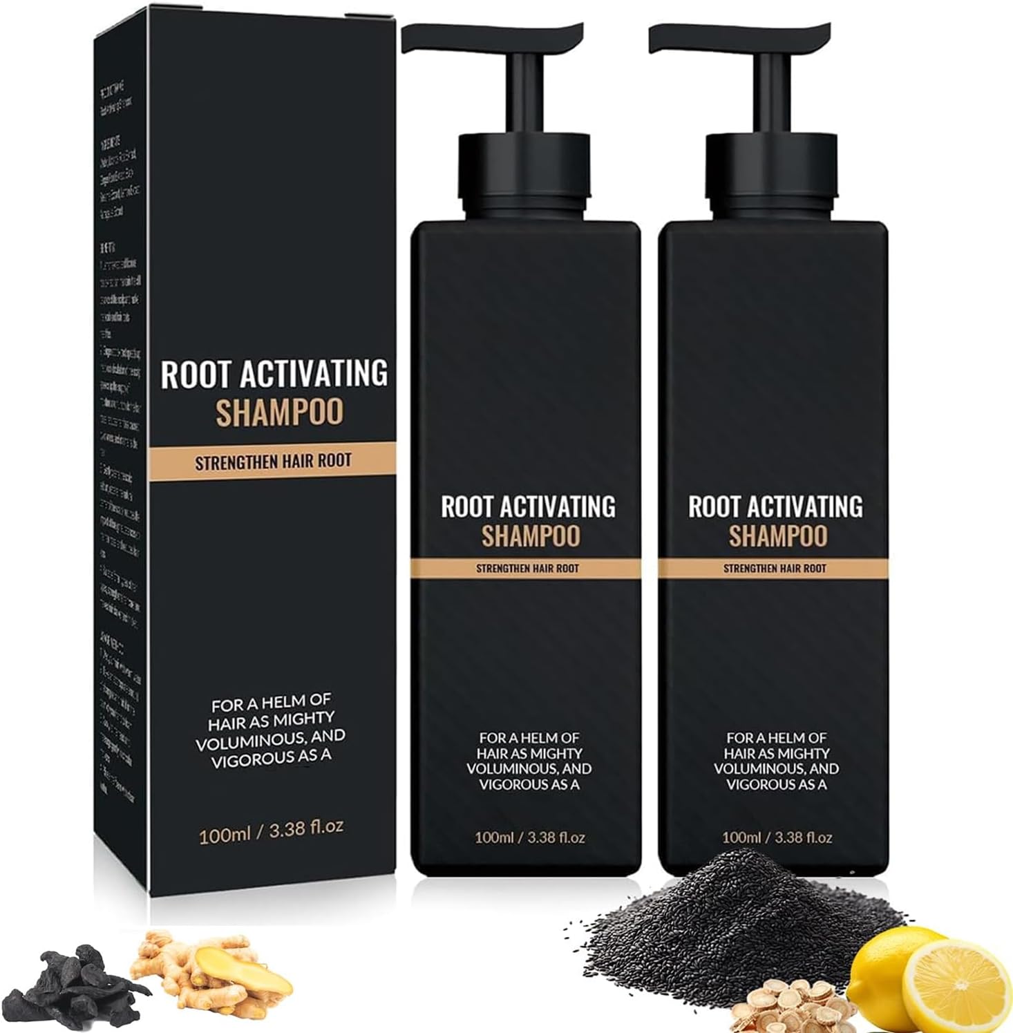 2 Pcs Root Activator Shampoo, Hair Growth Root Activator Shampoo, For Anti-Hair Loss, Natural Formula for Men and Women