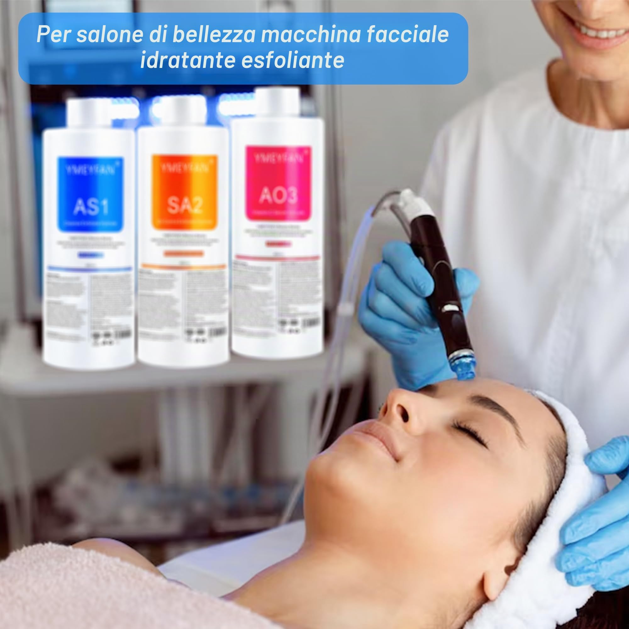AS1 SA2 AO3 Aqua Peeling Solution per macchina per il viso, idrogeno e ossigeno professionali, sieri idratanti per la pulizia del viso (400 ml/flacone)