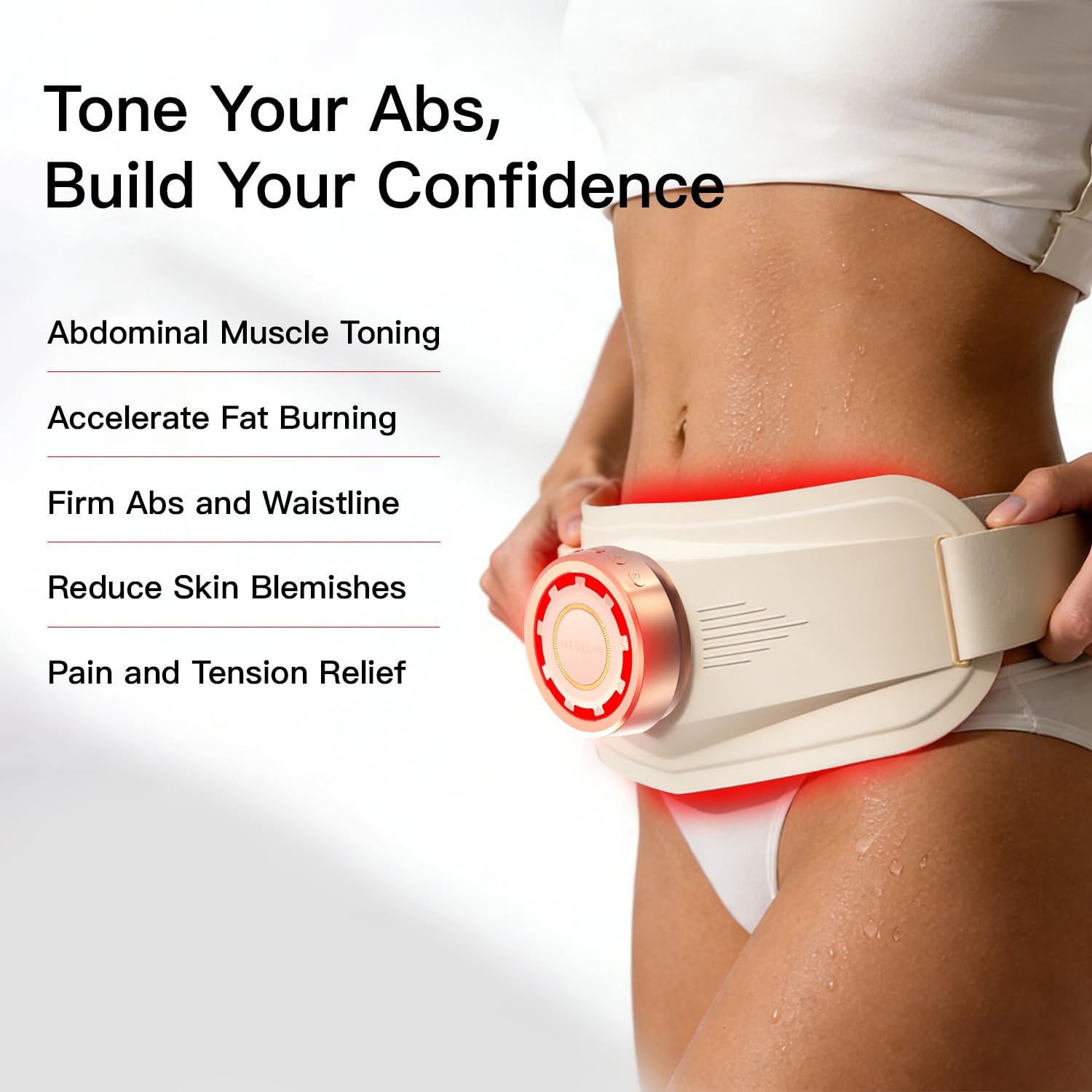 MEGELIN EMS Bauchtrainer, EMS Toning Gürtel Für Muskelaufbau, Bauchtrainer - Stimulationsgerät Bauch Muskeln - Bauchmuskeltrainer für Männer und Frauen