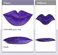 Vista 5 de AELS Almohadas de labios grandes 3D de terciopelo suave, almohadas decorativas de amor, lindas almohadas de 24 x 12 pulgadas para sofá, cama, sala