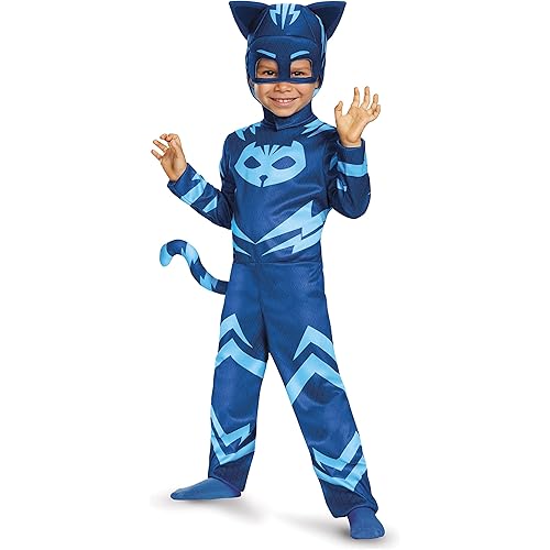Catboy Costume for Kids, Official PJ Masks Costume Jumpsuit