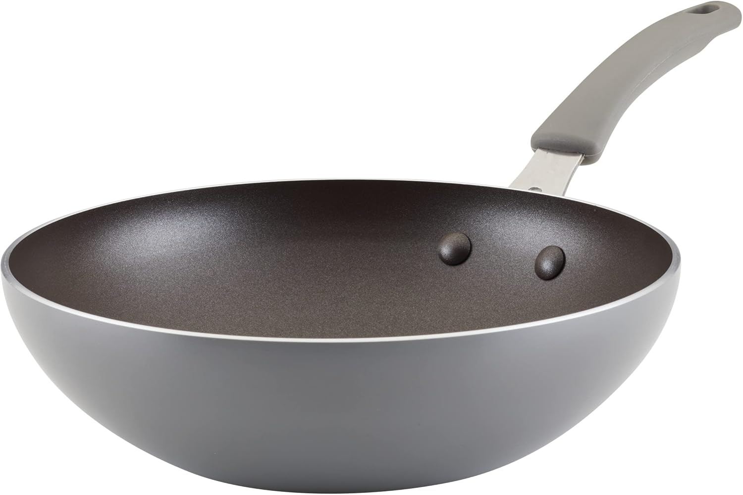 Rachael Ray Cook + Create Nonstick Stir Fry Pan/Wok, 10.5 Inch, Gray