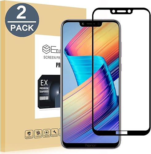 EasyULT Pellicola Protettiva per Huawei Honor Play  2-Pezzi   Copertura Completa Pellicola Protettiva Vetro Temperato per Huawei Honor Play Nero