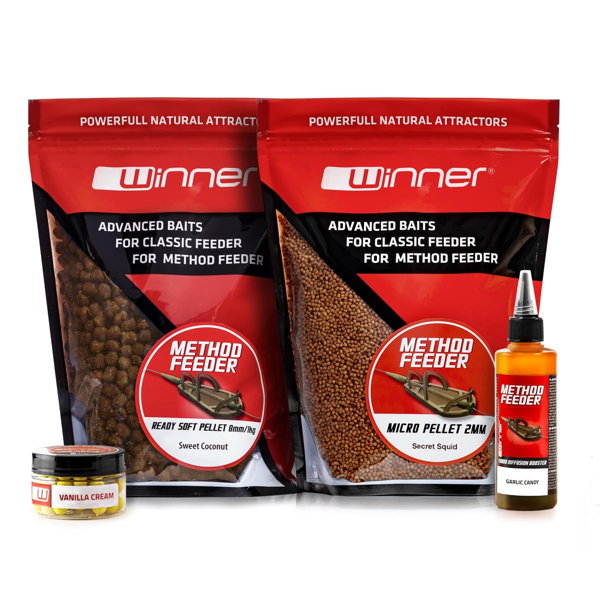 Tandem Baits Winner Set van 4 Session Methode & Feeder Box Tandem Baits Winner Set van 4 Session Methode & Feeder Box