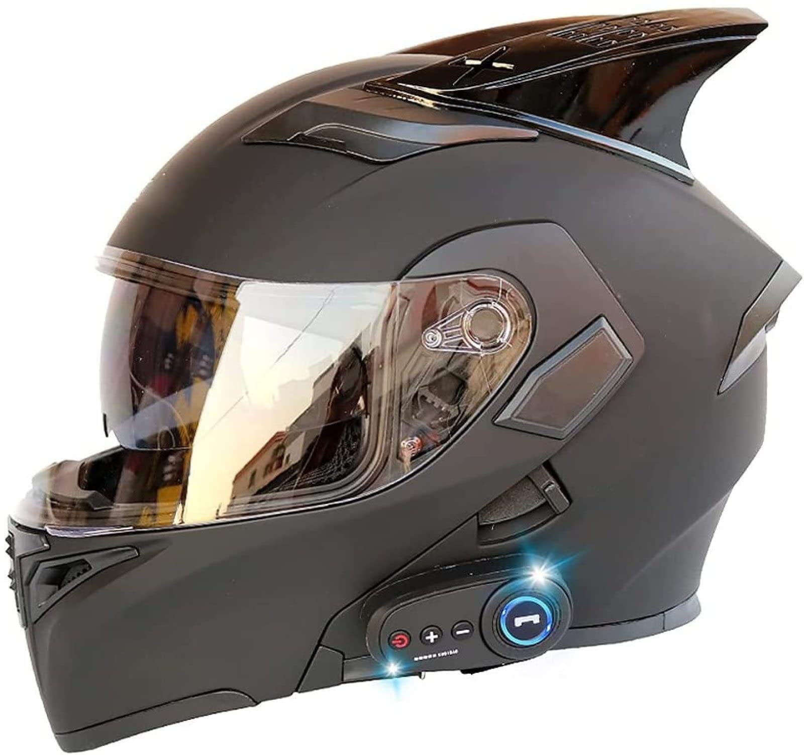 EBAYIN Bluetooth Motorcycle Flip-Up Full Face Helmet Modular Bluetooth Helmet DOT+ECE Certified Dual Sun Visor Men And Women Four Seasons Universal Anti-collision Helmet,I-XXLarge