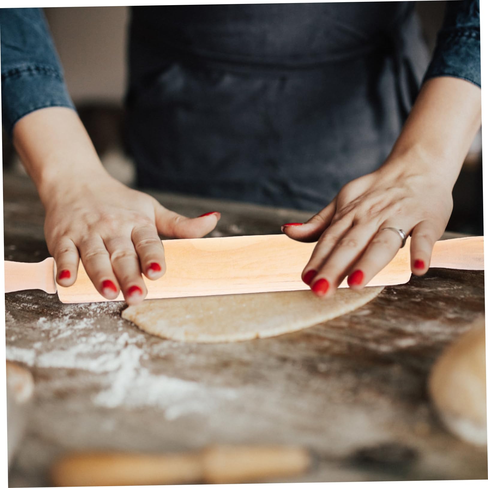 IMIKEYA Lot De 5 Rouleaux À Pâtisserie Antiadhésifs Avec Manche En Bois Pour Pâtisserie Fondante