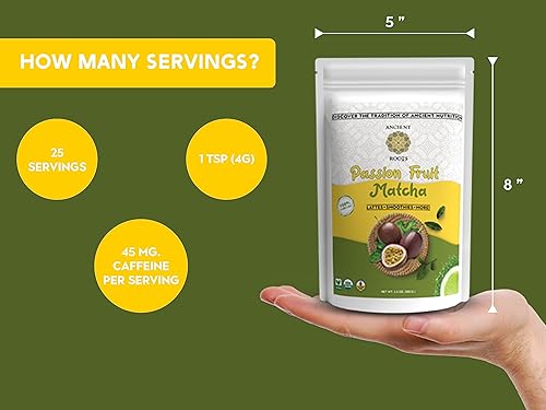 Miniatura 5 de Ancient Roots Polvo de té verde Matcha, orgánico, totalmente natural, sin azúcar añadido (25 porciones)