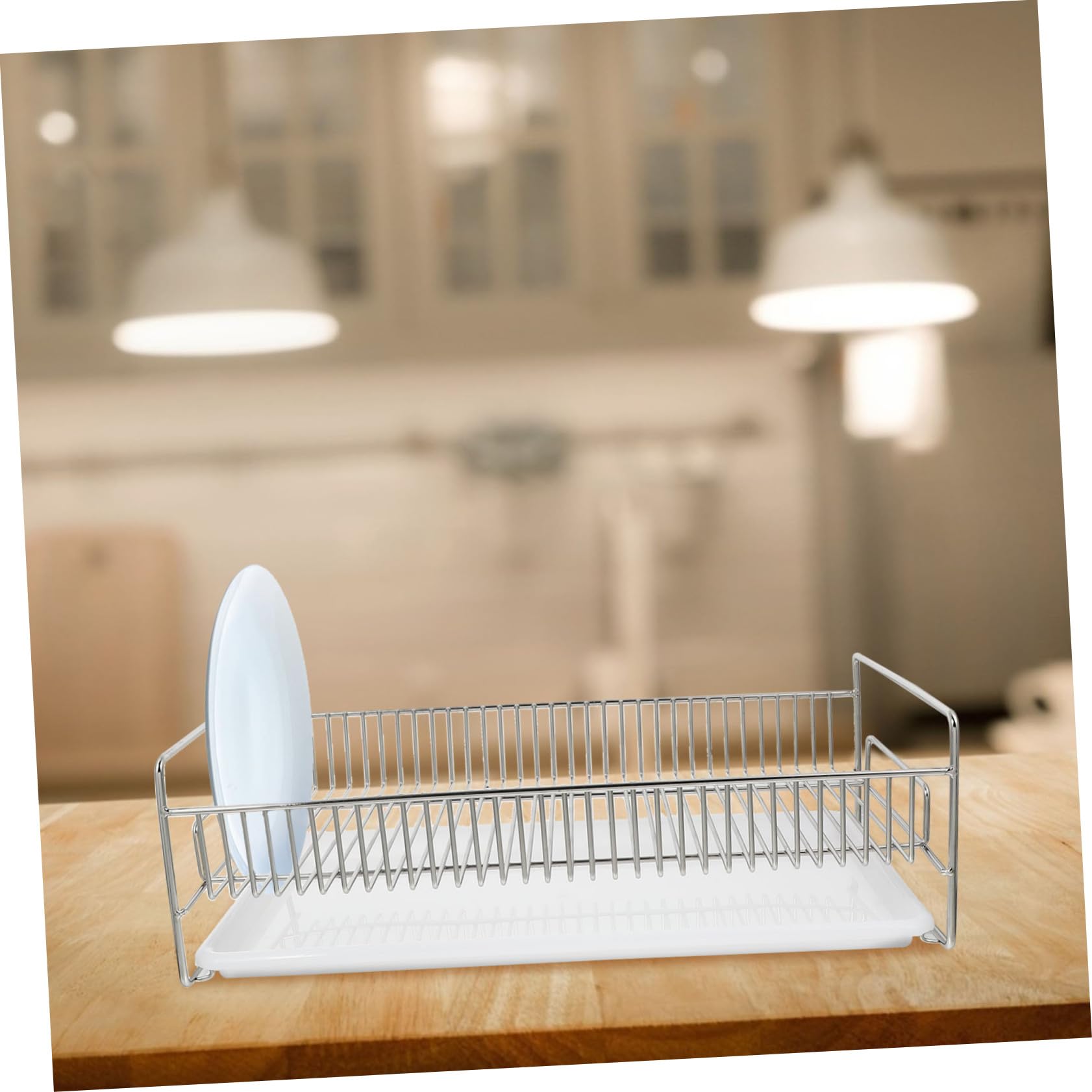 Escurridor Multifuncional de Acero Inoxidable y Pp para Cocina, Estante de Almacenamiento Bandeja Plástica, Fácil de Usar Bordes Ásperos, Color Plata