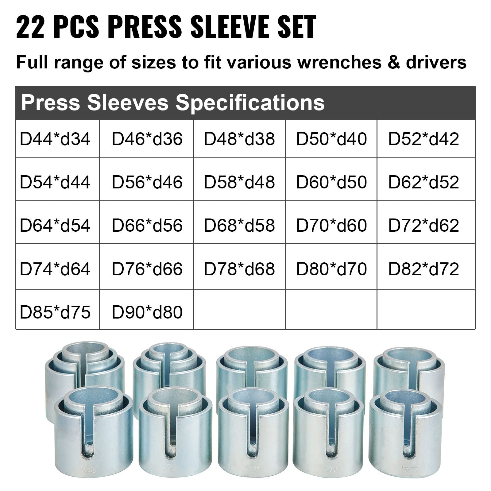 27 pièces Kit universel de manchons de presse et de traction outil d'insertion de retrait de roulement de maître de voiture for la réparation de voiture entretien automatique Matériaux de construction