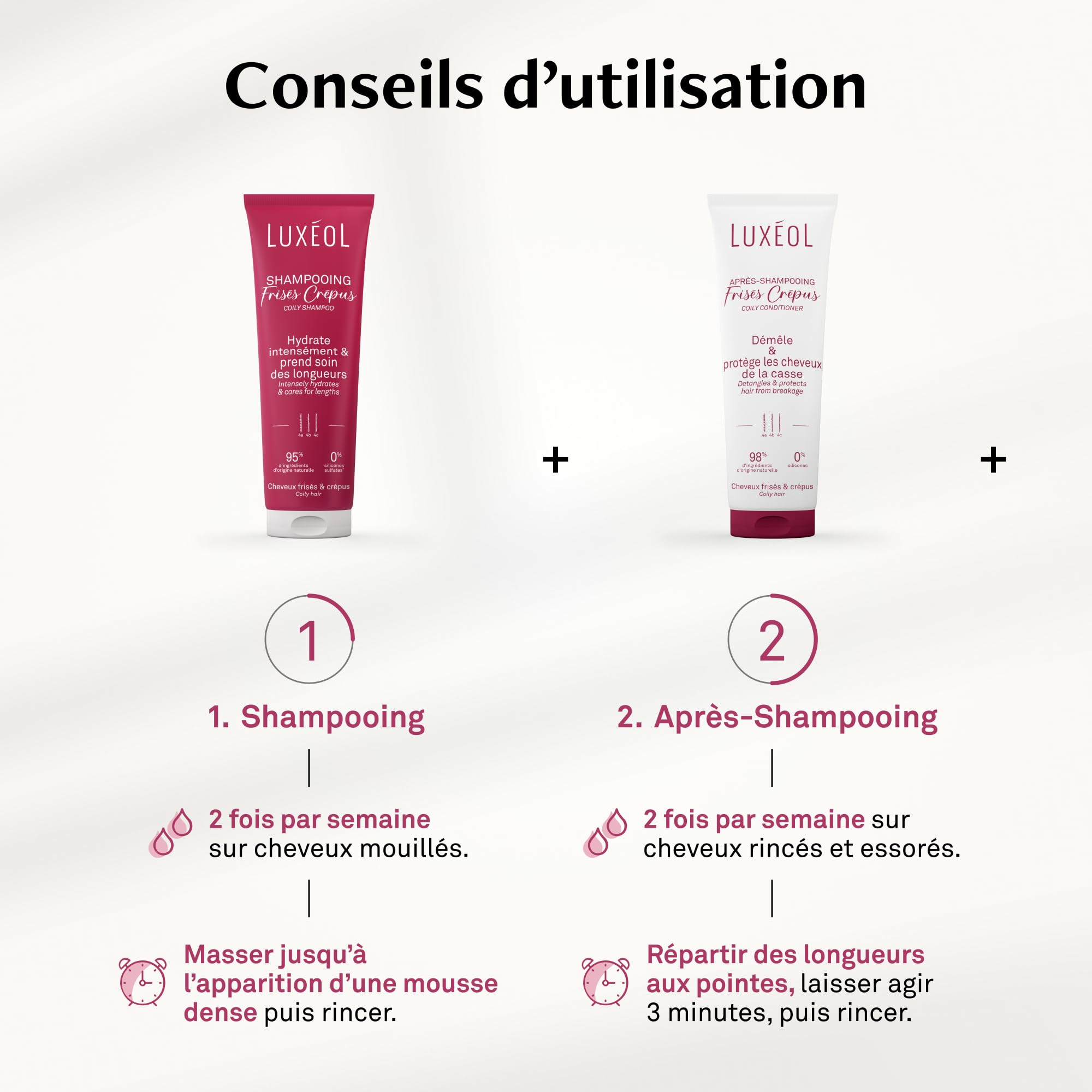 Luxéol - Coffret Routine Frisés/Crépus - Brosse démêlante offerte