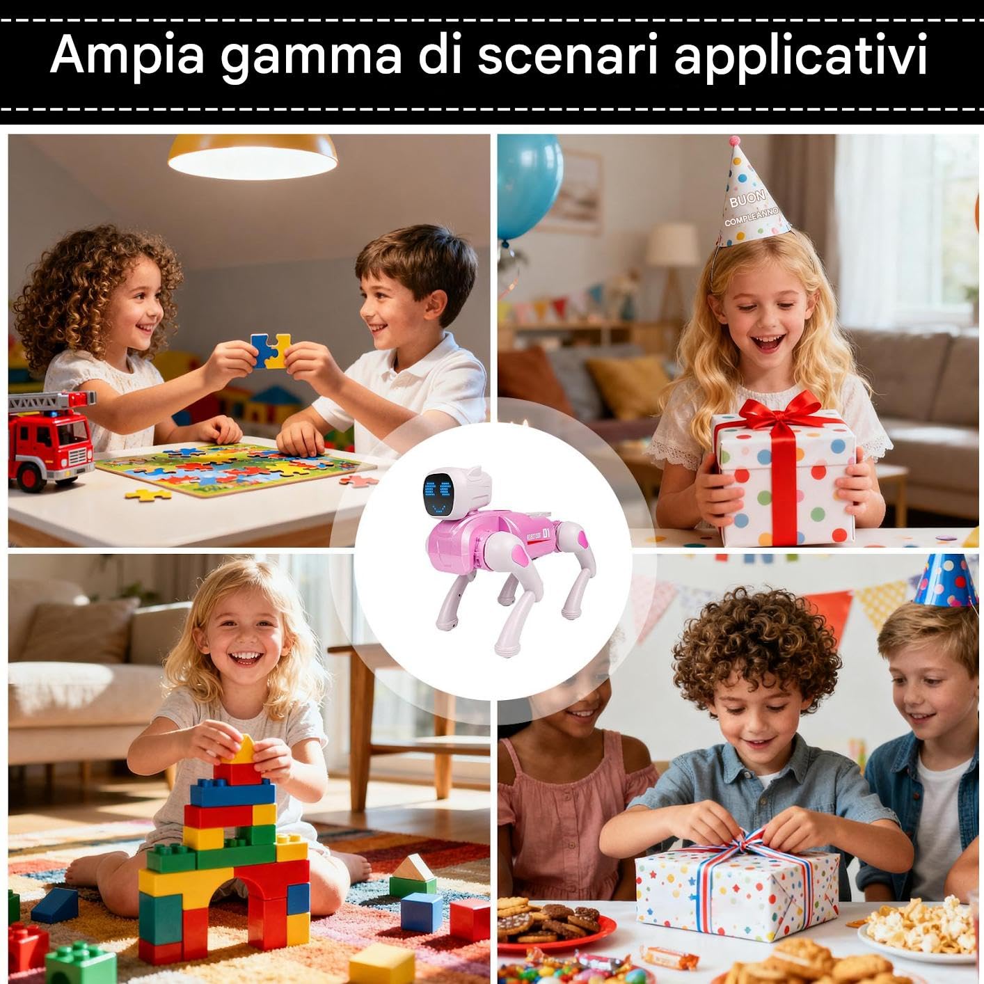 Cucciolo Robot Giocattoli Educativi Realistici Figure Telecomandate | Cane Robot Giocattolo Programmabile Per Bambini E Bambine Casa Interni Giochi Giardino Compleanno Vacanze Natale Festa