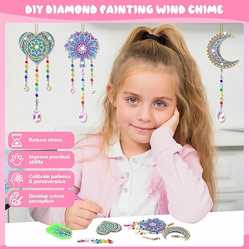 Miniatura 3 de Regalo para niñas de 6-7-8-9-10 años Niñas mayores Artes y manualidades para niños de 6-8-10-12 años, kit de campanillas de viento de arte de