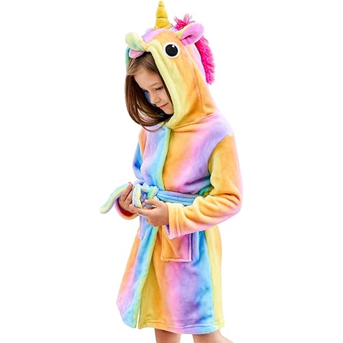 Doctor Unicorn Soft Unicorn Hooded Bathrobe Sleepwear - Unicorn Gifts for Girls