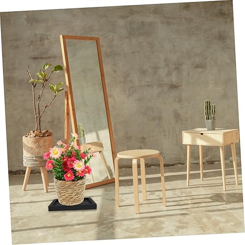 Miniatura 5 de Cabilock 2 bandejas de plástico grueso para plantas para uso a prueba de fugas, base de maceta negra, soporte multifuncional para balcón y