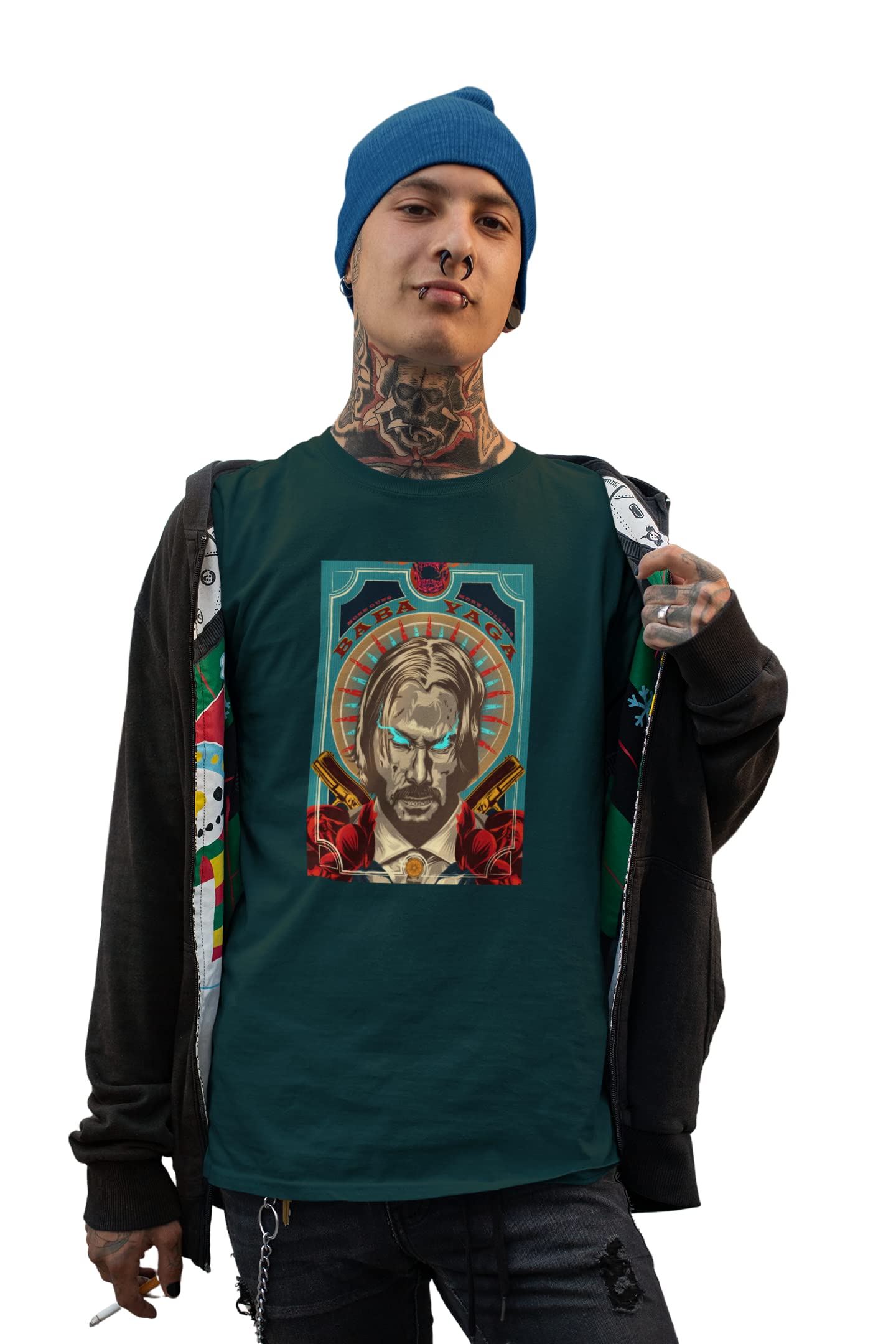 Nobu holywood Movie John Wick Baba Yaga Regular Fit Tshirt for Men's and Women's 100% Cotton Premium 180 GSM