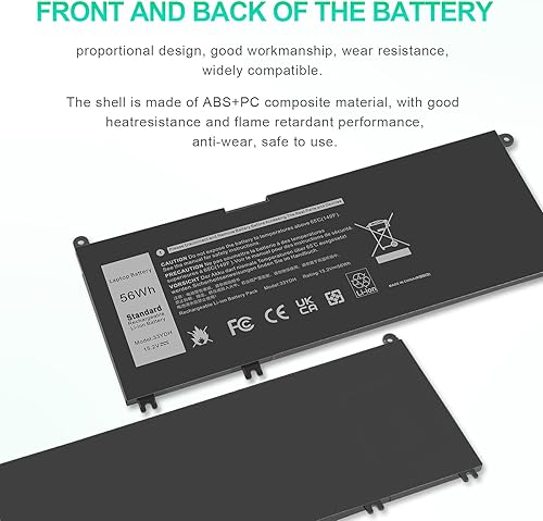 Miniatura 3 de Batería de 33YDH para Dell Inspiron 17 7000 Series 7779 7778 7786 7773 2 en 1 15 7577 G3 3579 3779 G5 5587 G7 7588 Latitude 13 3380 14 3490 3590