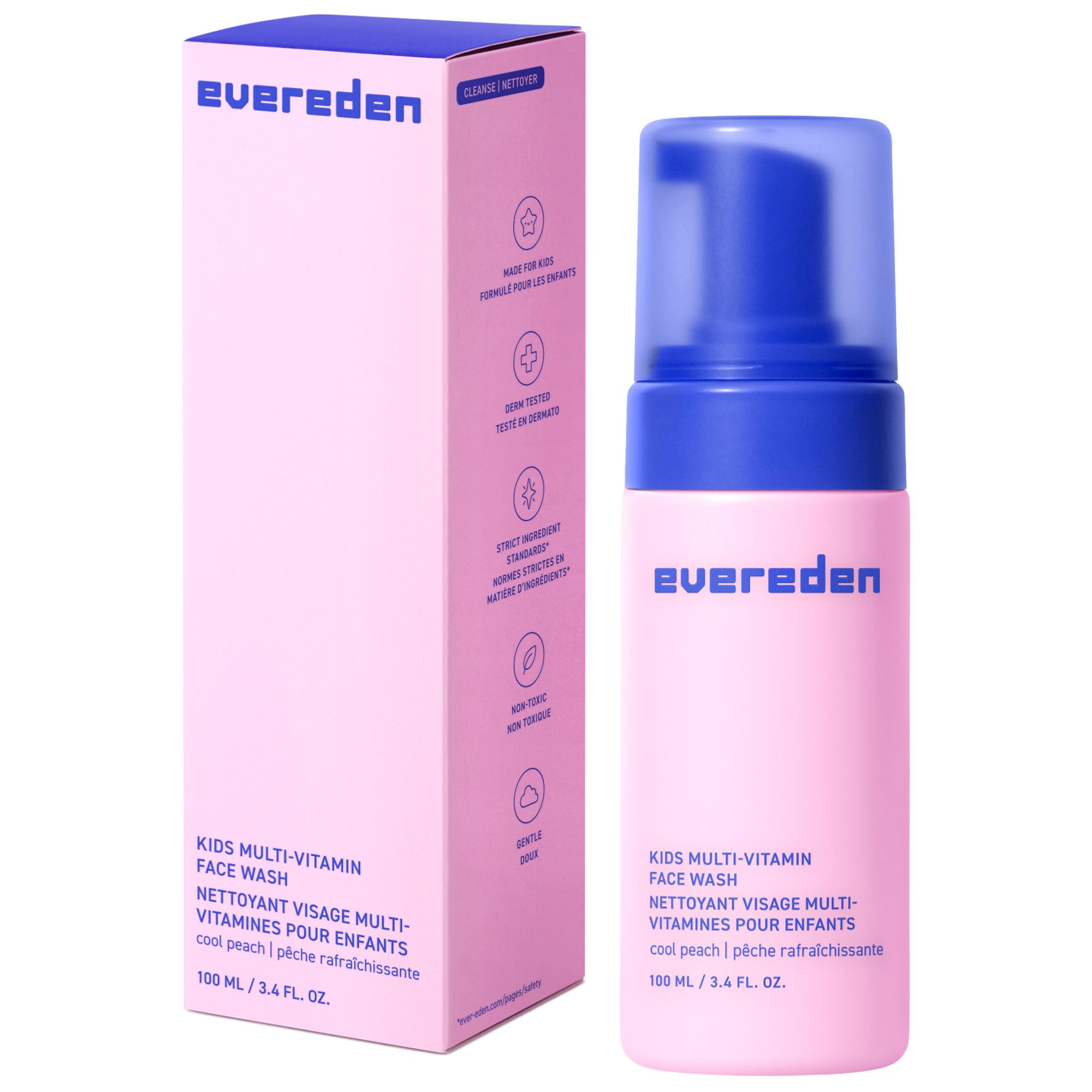 Kids Face Wash: Cool Peach, 100ml | Gentle Kids Skin Care | Non-toxic and Clean Ingredients | Multi-Vitamin Skin Care