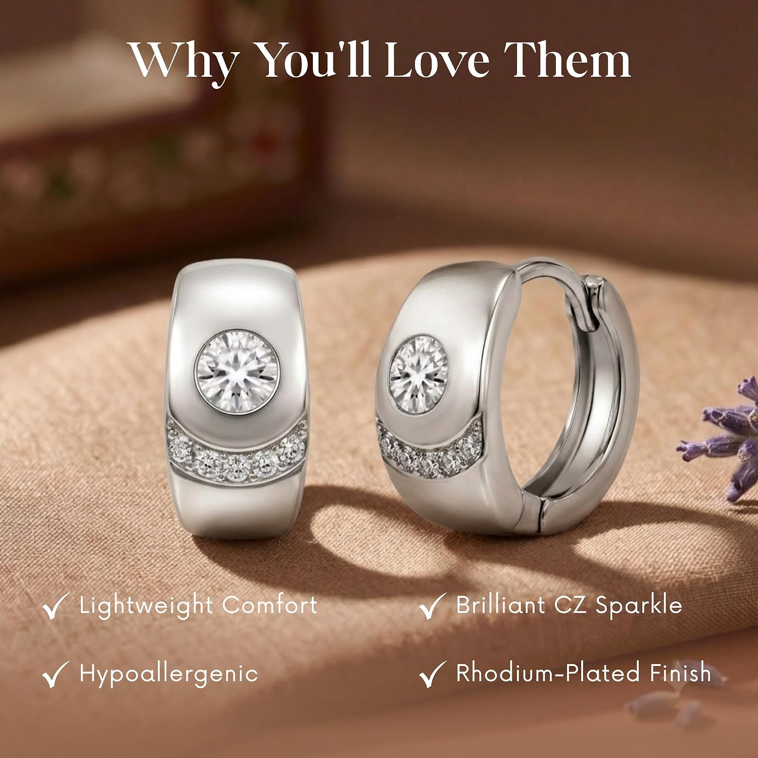 Gempires Huggie Hoop Earrings for Women image 5