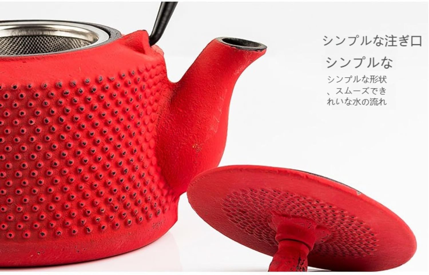 【TRENIE】直火 IH 調理器対応 南部鉄器 鉄瓶 急須 茶こし付き 鉄分補給 やかん 鉄びん 伝統工芸品 茶道道具 丸型 断熱