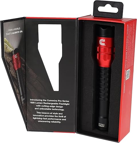 Miniatura 5 de Cummins CMN35361 Pro Series Cilindro P50 LED linterna recargable 1800 lúmenes LED múltiples modos de luz más banco de energía