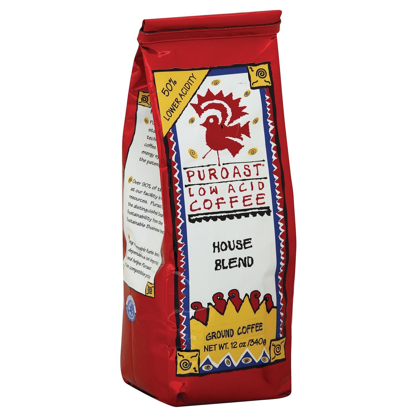 Puroast Low Acid Ground Coffee House Blend - 12 oz