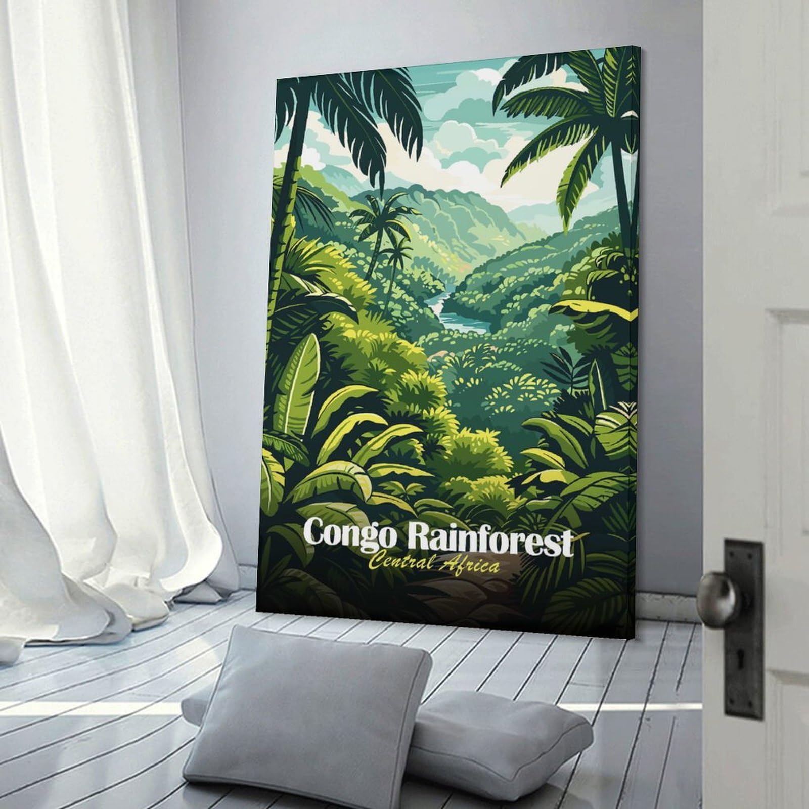 Affiche Congo Rainforest illustration toile 40x60cm pour salon - 8
