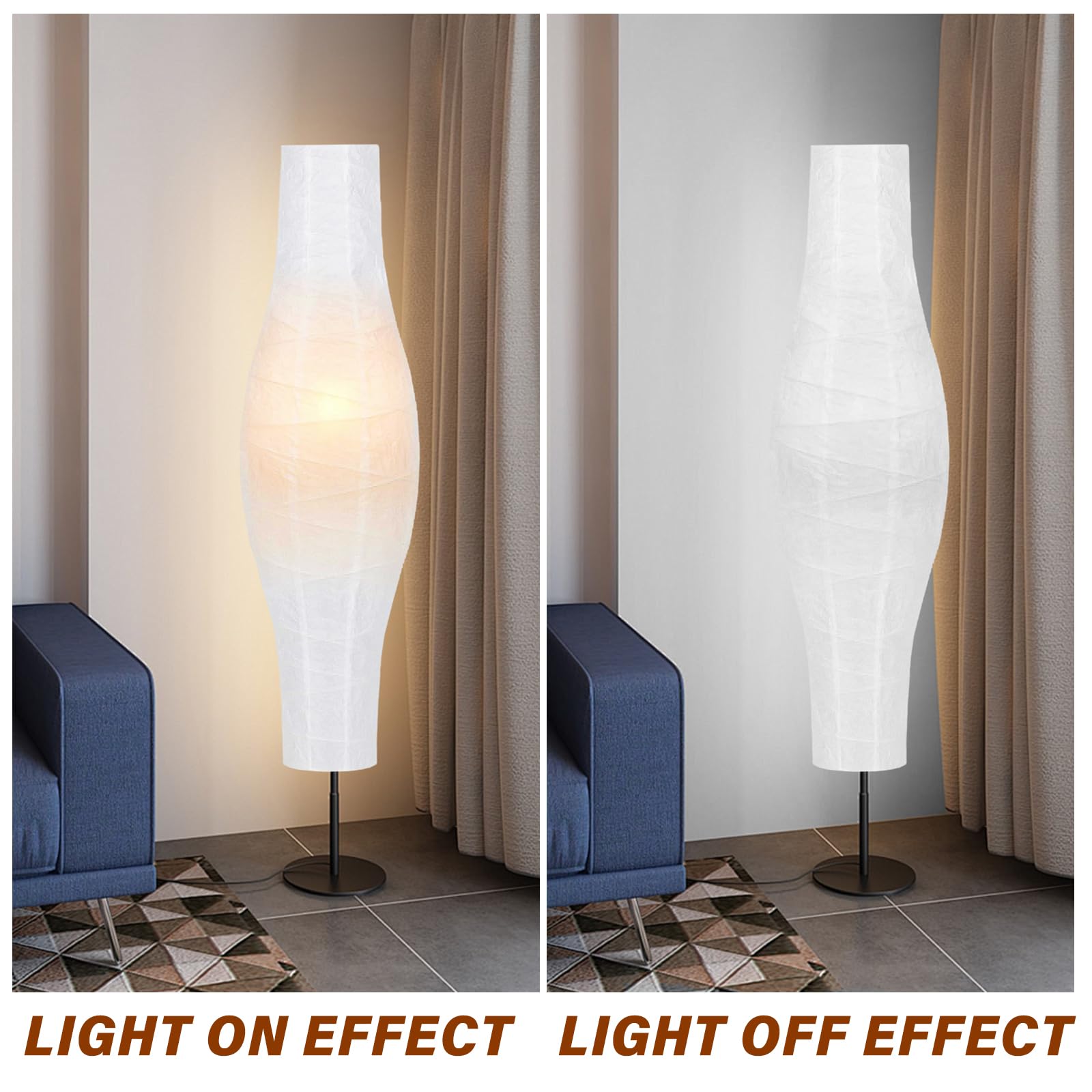 Papier-Lampenschirm Für Stehlampe – Nordischer Style, 137 Cm Hoch, Aus Reispapier – Als Ersatz Oder Deko Für Wohnzimmer & Schlafzimmer