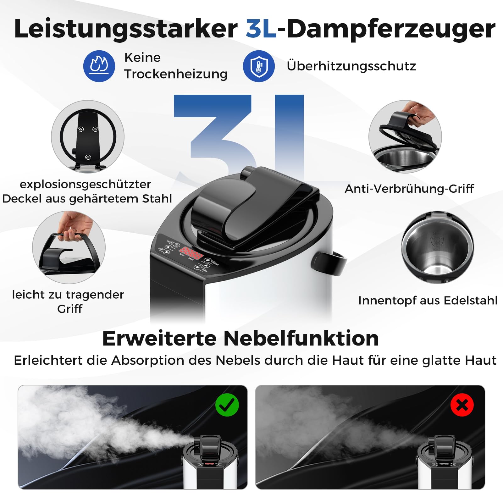COSTWAY Dampfsauna Heimsauna für Zuhause, Ganzkörpersaunabox mit Dampfgenerator, Fernbedienung, Fußmassagegerät & Klappstuhl, tragbare Saunazelt