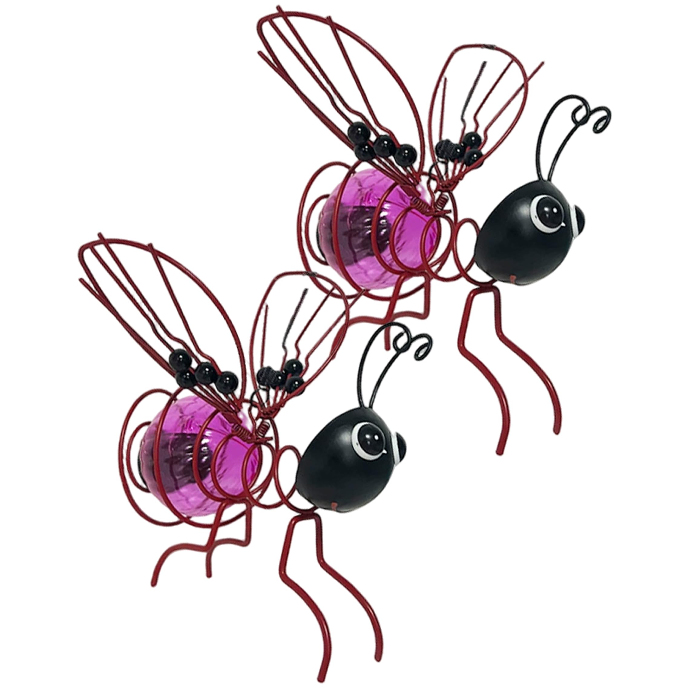 Gemuseeee Solar Bee Lights Outdoor 2pcs Hanging Solar Lights for Outside Luminous Garden Decor (Purple)