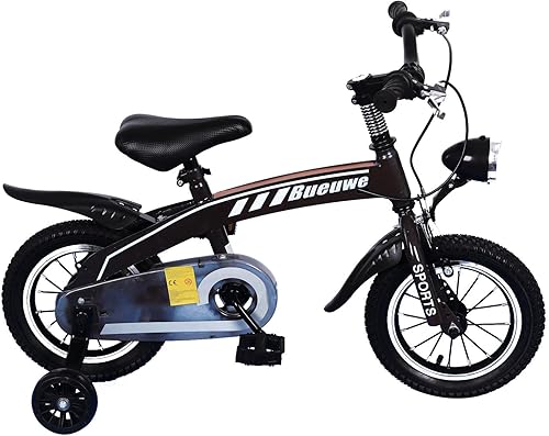 Miniatura 1 de Bicicleta infantil para niños y niñas de 3 a 8 años, bicicletas para niños de 14 pulgadas con ruedas de entrenamiento, sistema de freno doble,