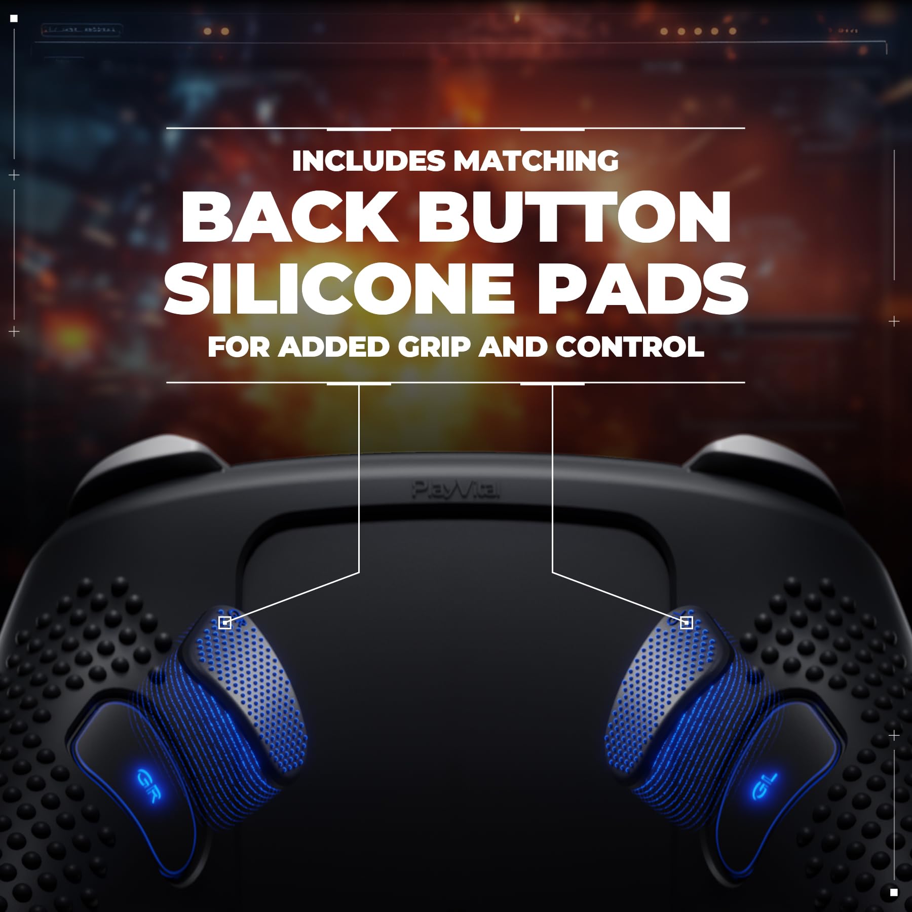 PlayVital Cover per Nintendo Switch 2 Pro Controller, Custodia Silicone Protettiva Antiscivolo per Switch 2 Pro con Copri Tasti Posteriori, Gommini e Adesivi, 3D Borchiate-Nero