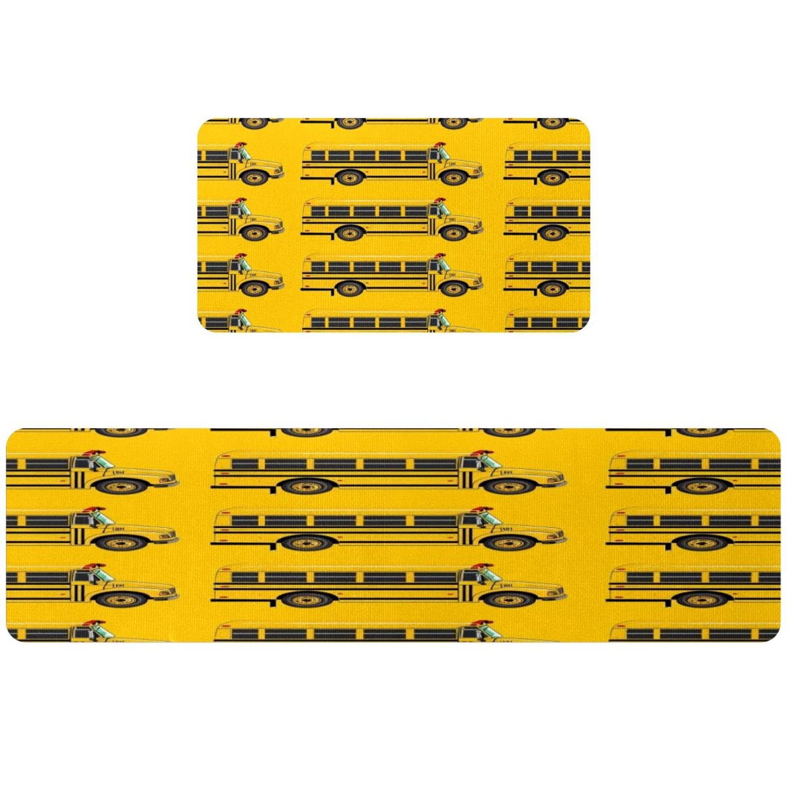Alfombrillas de cocina antideslizantes y absorbentes lavables VAPOKF con diseño amarillo