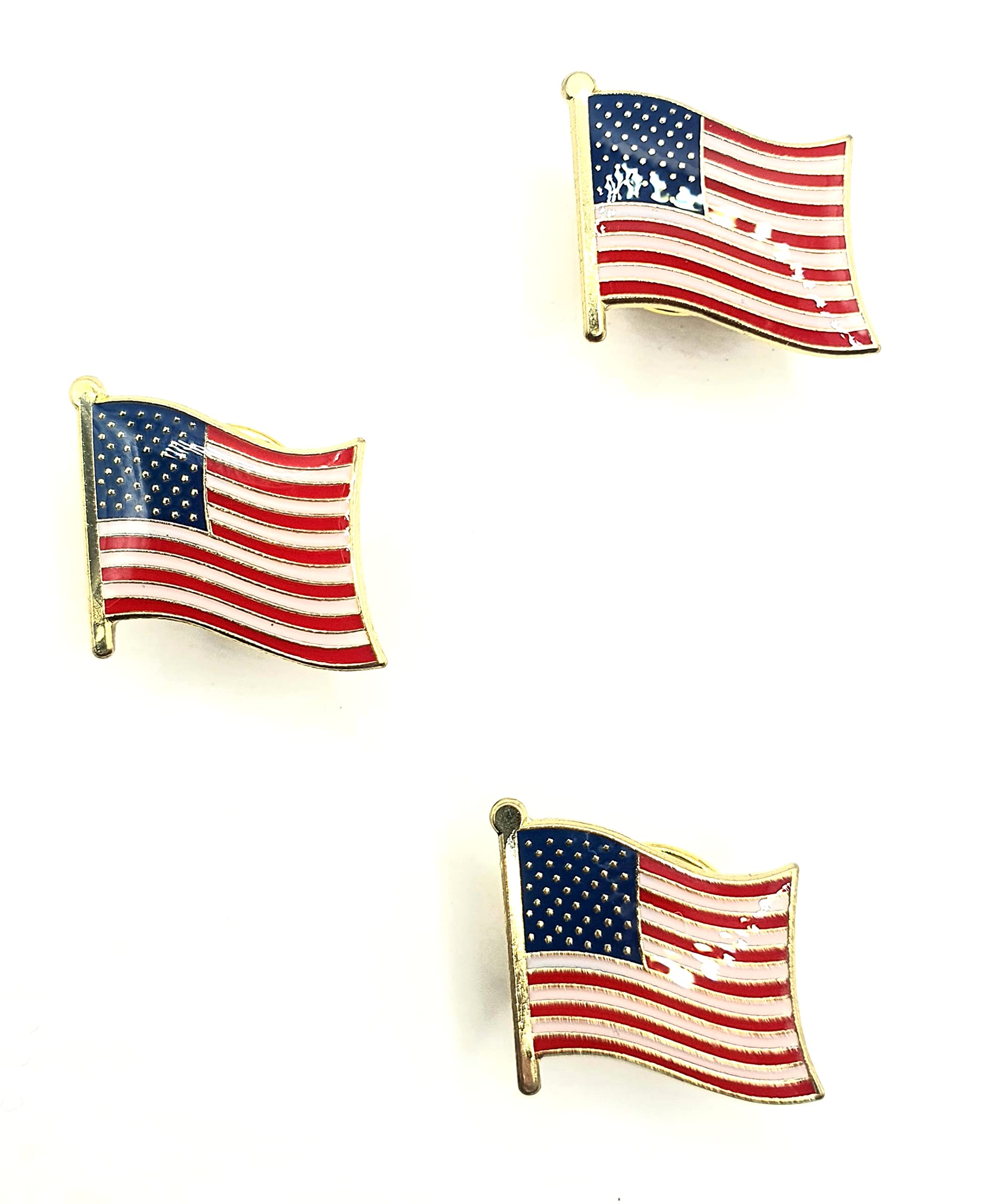 USA United States of America Metal Enamel Country Flag Pin Badge Pack of 3 - Image 3