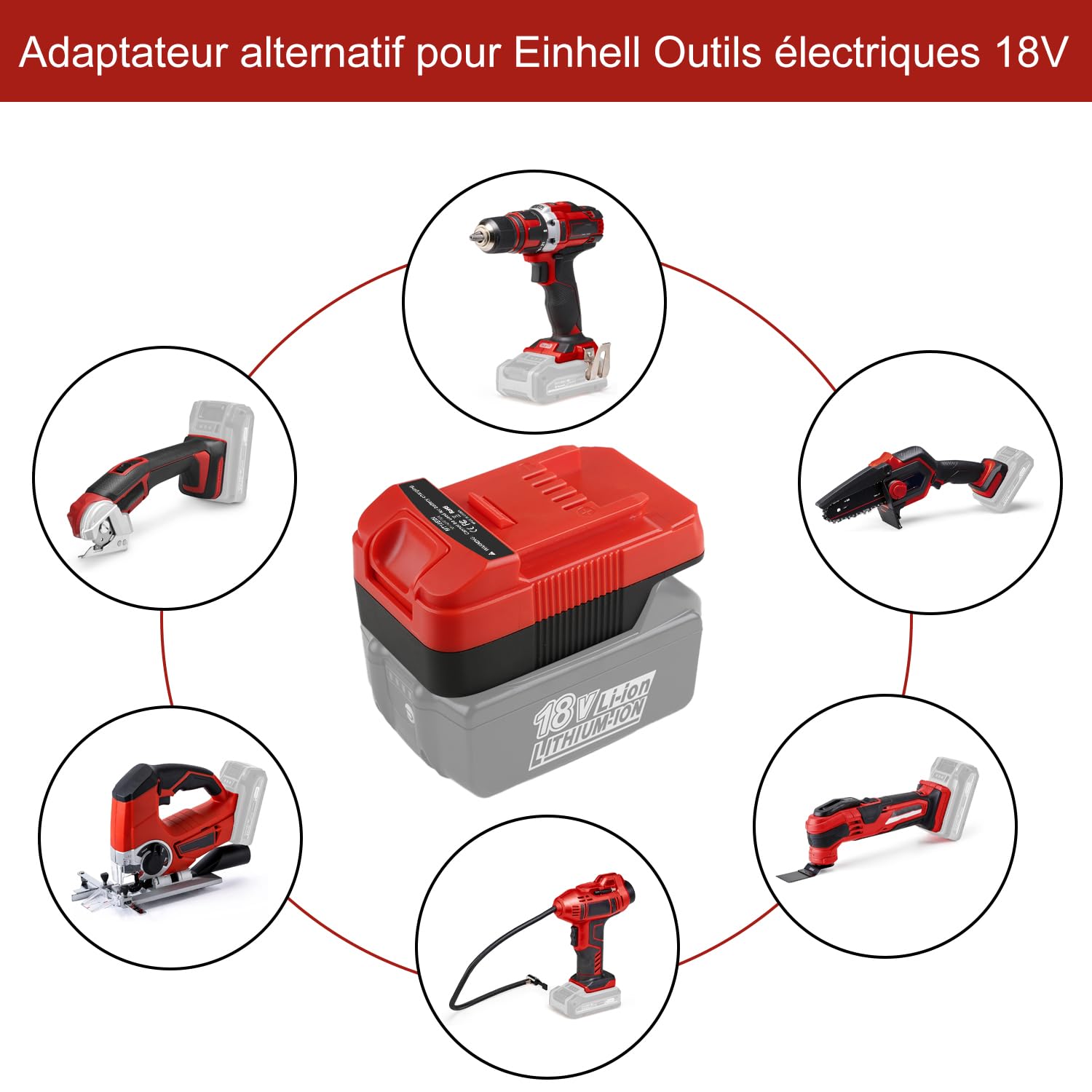 Energup 2 adattatori per batteria Einhell da 18 V per Makita a Einhell, adattatore per batteria Makita 18 V MT18EIN