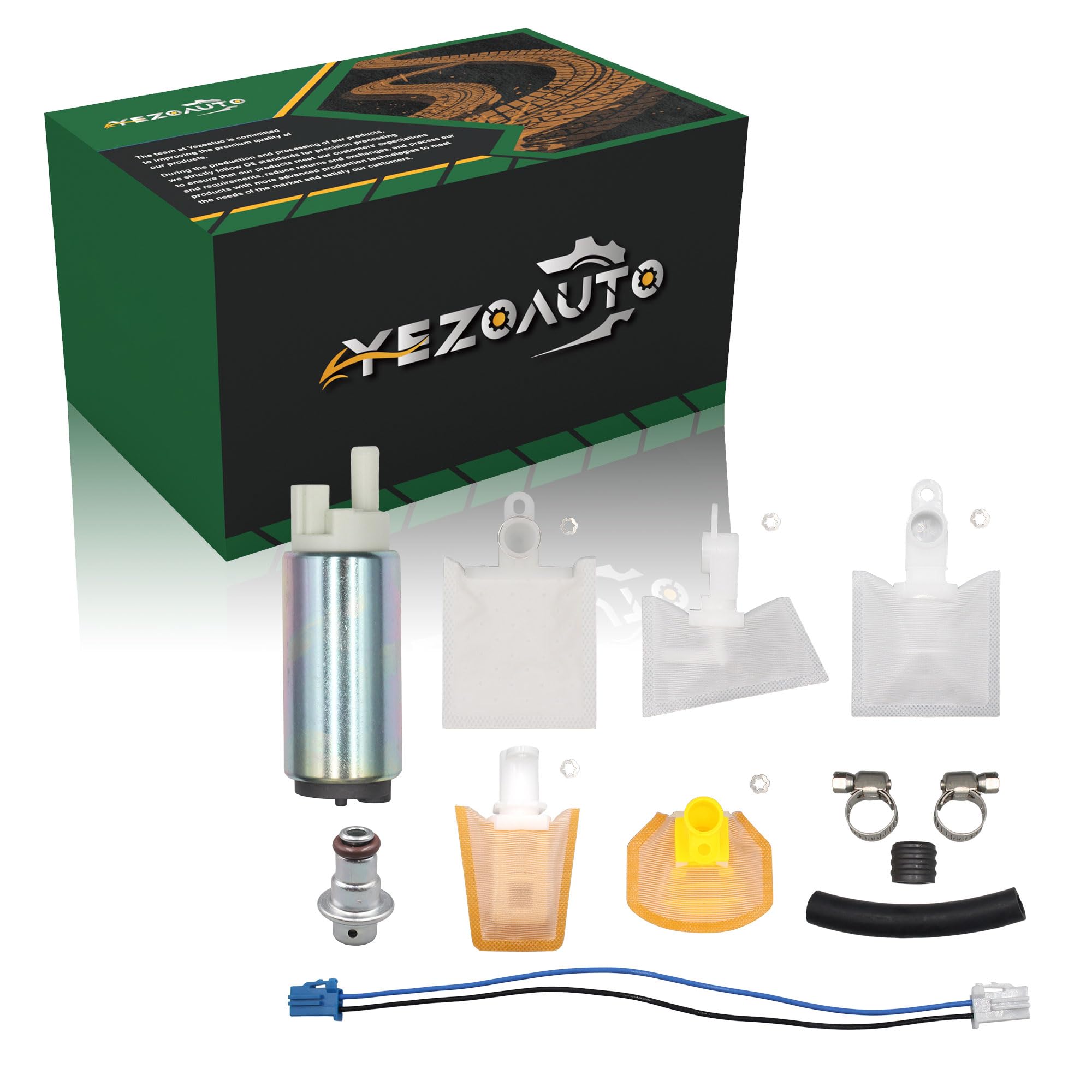 Yezoauto Fuel Pump with Regulator for Kawasaki Ninja H2 2015-2025 / ZX14 ZX10R 2006-2007 / ZX6R ZX6RR 2005-2006 Replaces OE# 49040-0014 49040-0785