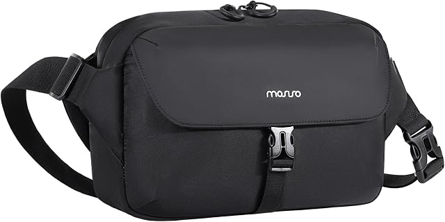 MOSISO Camera Bag for Photographers, Shoulder Photography Bag for DSLR/SLR/Mirrorless Cameras, Waterproof Padded Camera Case with Flap Pocket Compatible with Canon/Nikon/Sony/Fuji, Black